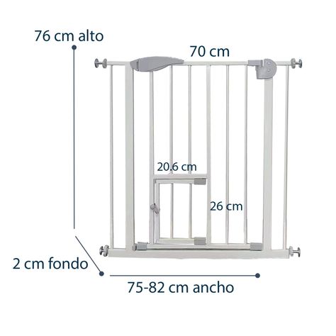 Reja de Seguridad Bebe Puerta Mascota Doble Seguro 75-82 cm-4