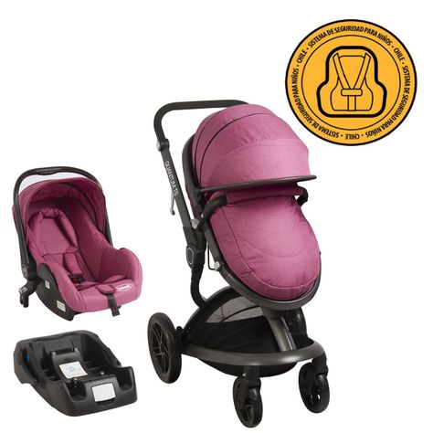 Coche Travel System Quantum Rosa Bebesit-1
