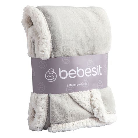 Manta Sherpa Bebe Hipoalergénica 91*127 cm Gris Bebesit-0