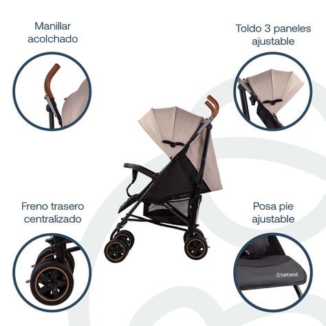 Coche Paragua Magic Ride Beige Bebesit-2