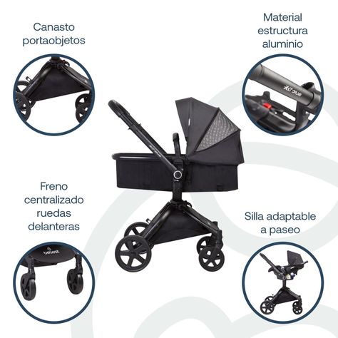 Coche Cuna Travel System Deluxe 360° SX Negro Bebesit-3