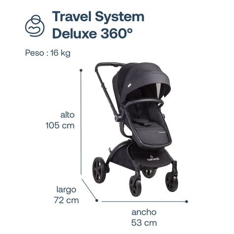 Coche Cuna Travel System Deluxe 360° SX Negro Bebesit-8