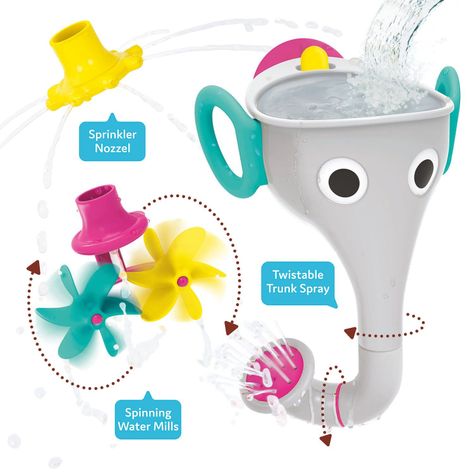 Juego de Baño Elefante Embudo Gris Infantil Bebé Niño Niña Tina Yookidoo-2