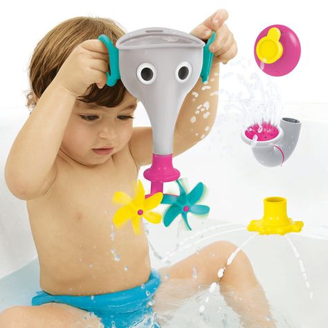 Juego de Baño Elefante Embudo Gris Infantil Bebé Niño Niña Tina Yookidoo-3