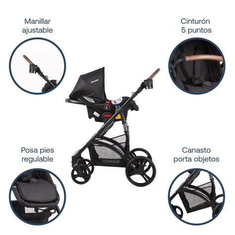 Coche Cuna Travel System Quest LX Negro Bebesit-2