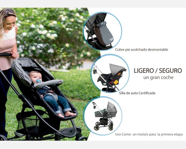 Coche Travel System Alfa Nuevo Rosado-7