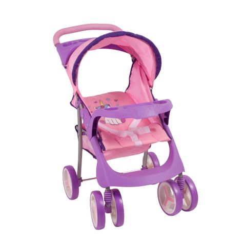 Coche de Juguete para Muñeca + Cuna Unicornio Bebesit-1