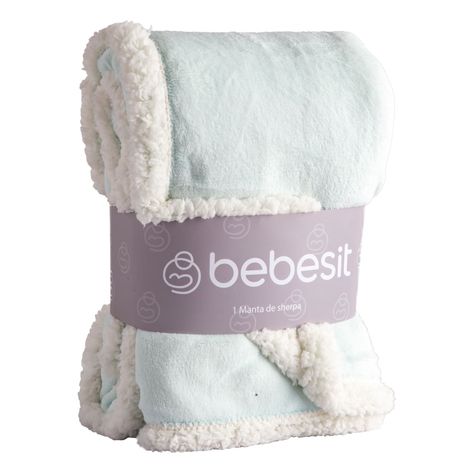 Manta Sherpa Bebe Hipoalergénica 91*127 cm Celeste Bebesit-0