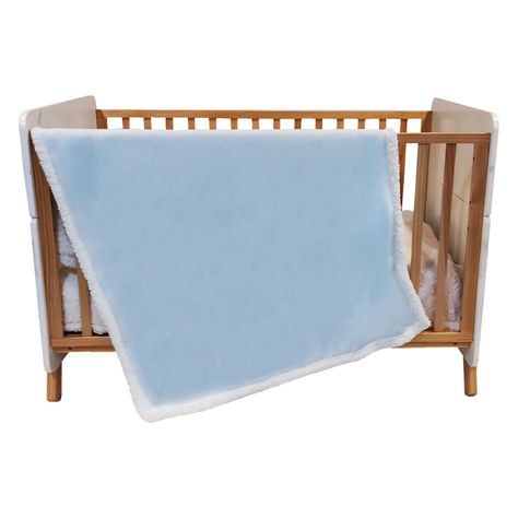 Manta Sherpa Bebe Hipoalergénica 91*127 cm Celeste Bebesit-4