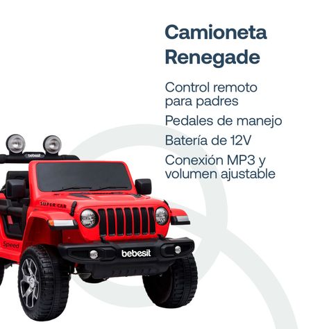 Camioneta Eléctrica Bebesit Renegade - Rojo-1