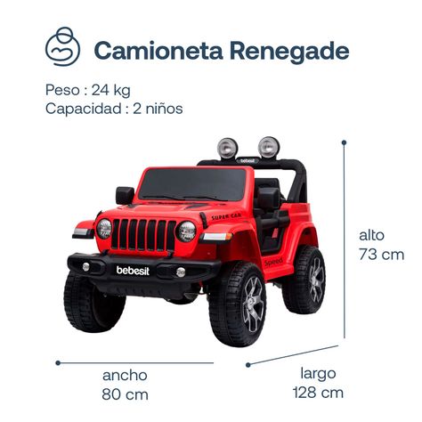 Camioneta Eléctrica Bebesit Renegade - Rojo-2