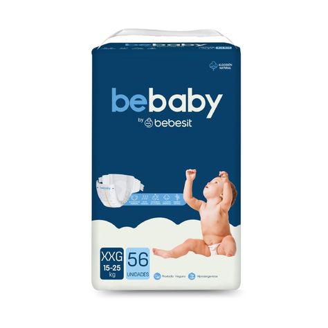 Pañales BeBaby Premium By Bebesit XXG 56u Hipoalergénico-0