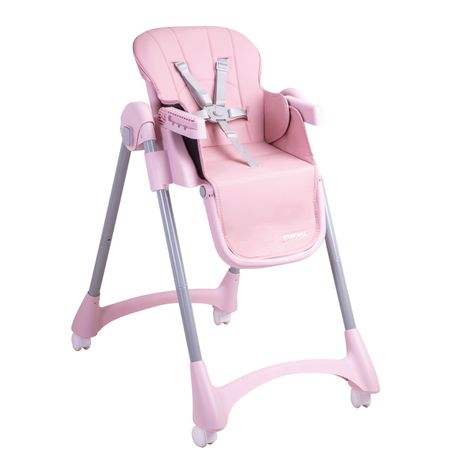 Silla de Comer Bebe Reclinable Plegable Easy Eat Rosada-2