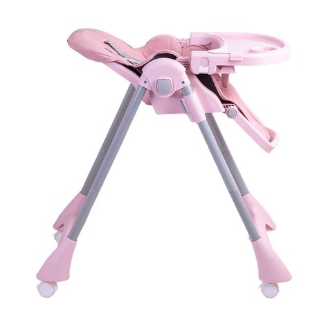 Silla de Comer Bebe Reclinable Plegable Easy Eat Rosada-3