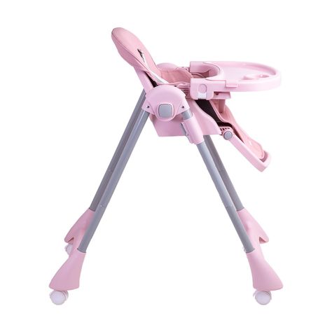 Silla de Comer Bebe Reclinable Plegable Easy Eat Rosada-4