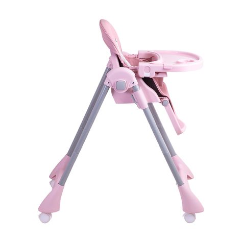 Silla de Comer Bebe Reclinable Plegable Easy Eat Rosada-5