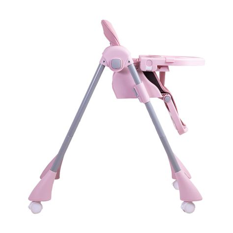 Silla de Comer Bebe Reclinable Plegable Easy Eat Rosada-7