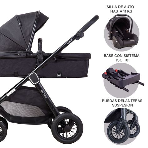 Coche Cuna Travel System Isofix Sunset Premium Negro Bebesit-8