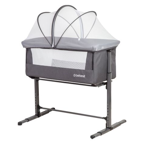 Cuna Colecho con Mosquitero MySide LX Gris Bebesit-0