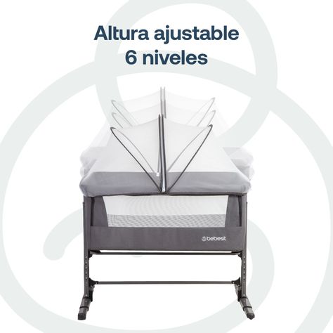 Cuna Colecho con Mosquitero MySide LX Gris Bebesit-5