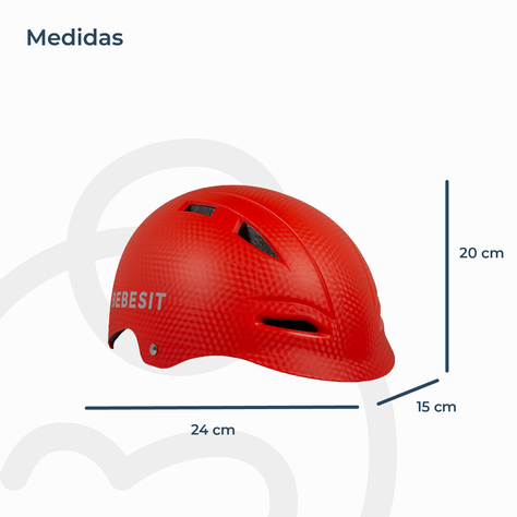 Casco Bicicleta Regulable Niño Niña Rojo Bebesit-4
