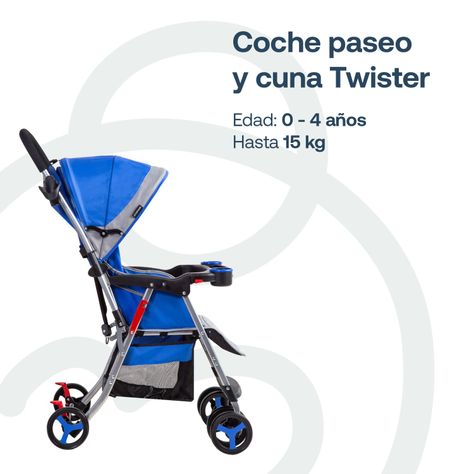 Coche Paseo y Cuna Twister SX Azul-1