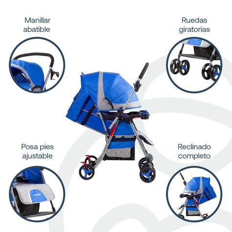 Coche Paseo y Cuna Twister SX Azul-2