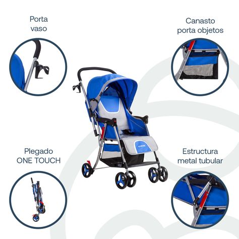 Coche Paseo y Cuna Twister SX Azul-3