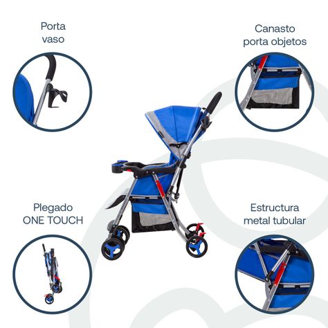 Coche Paseo y Cuna Twister SX Azul-4