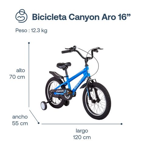 Bicicleta Infantil Canyon Aro 16 Azul Bebesit-6