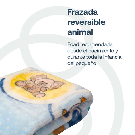 Frazada Reversible Animal Celeste Bebesit-1
