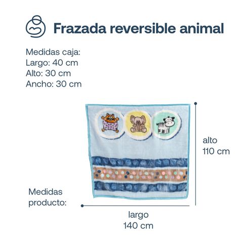 Frazada Reversible Animal Celeste Bebesit-5