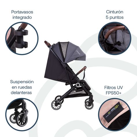 Coche Maleta Compacto Travel System Soho Gris Bebesit-2