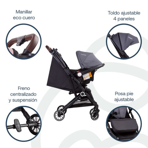 Coche Maleta Compacto Travel System Soho Gris Bebesit-5