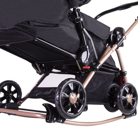 Coche Cuna Balancin SX Negro Dorado Bebesit-4
