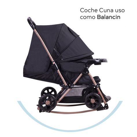 Coche Cuna Balancin SX Negro Dorado Bebesit-5