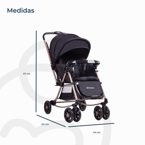 Coche Cuna Balancin SX Negro Dorado Bebesit-8