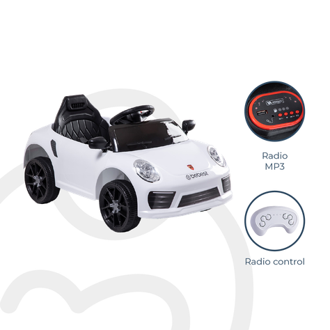 Auto Deportivo Eléctrico Race Blanco Bebesit-7