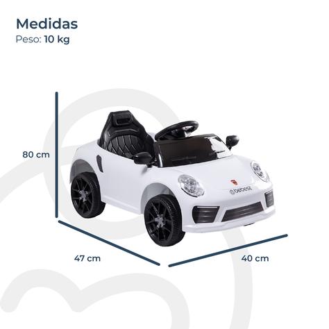 Auto Deportivo Eléctrico Race Blanco Bebesit-8