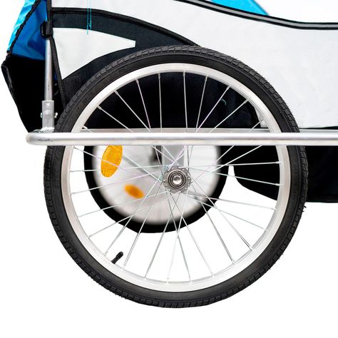 Carro arrastre trailer para bicicletas 2 niños BeRide Azul-7
