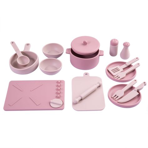 Cocina de Juguete Montessori Silicona Rosada-0