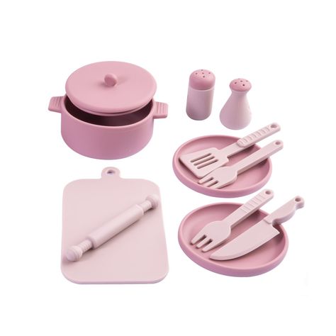 Cocina de Juguete Montessori Silicona Rosada-1