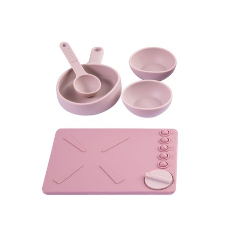 Cocina de Juguete Montessori Silicona Rosada-2