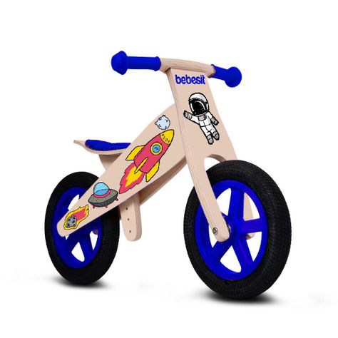 Bicicleta De Equilibrio Aprendizaje Madera Azul Bebesit-0
