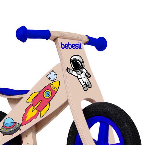 Bicicleta De Equilibrio Aprendizaje Madera Azul Bebesit-1