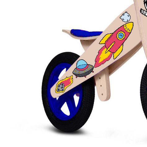 Bicicleta De Equilibrio Aprendizaje Madera Azul Bebesit-2