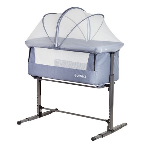 Cuna Colecho con Mosquitero MySide LX Azul Bebesit-0
