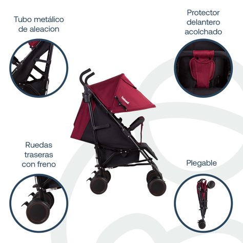 Coche Paragua Khronos Rojo Bebesit-3