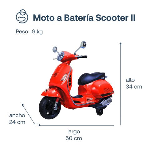 Moto a Batería Scooter II Roja Bebesit-2