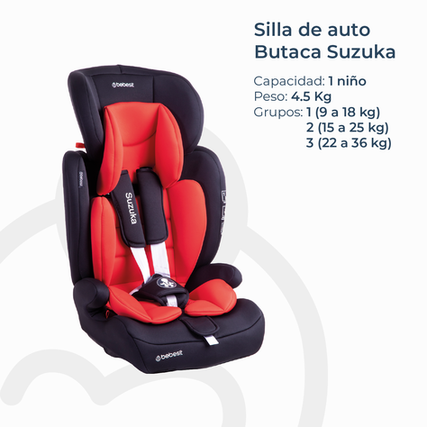 Silla de Auto Butaca Suzuka Rojo Bebesit-2